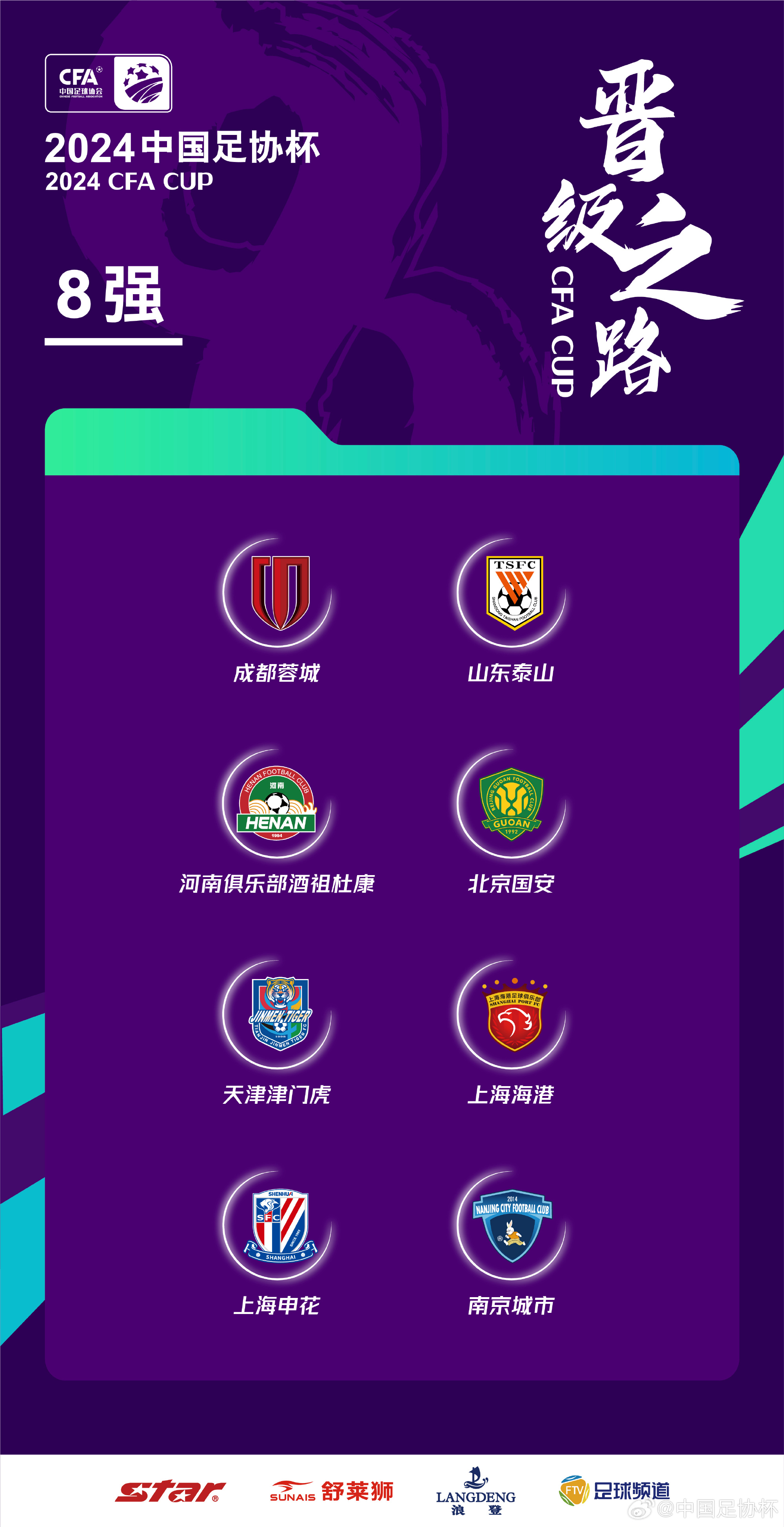 2025足协杯八强名单及对阵赛程图一览（最新版）的简单介绍  第1张